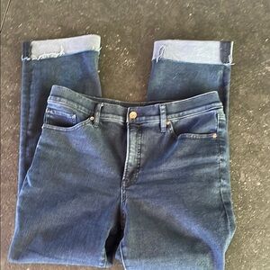 Express Conscious Edit 90s Slim High Waisted Raw Hem Women's Jeans Size 12R